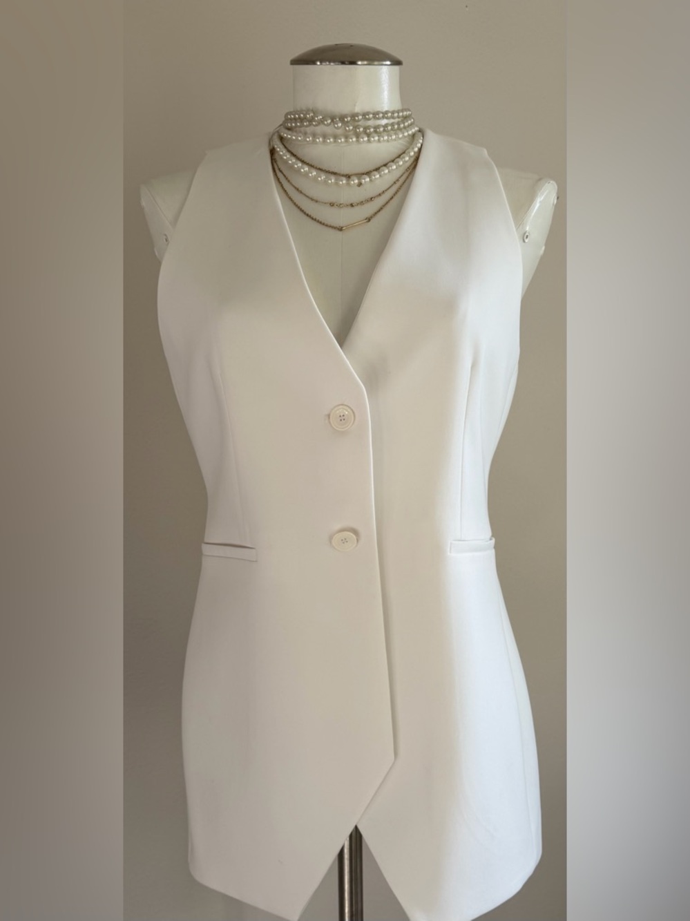 Zara white Vest Sz M - Picture 2 of 6